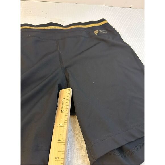 Fila 100 Sport workout shorts women’s large black gold trim - Picture 5 of 6